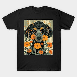 Poodle dog Flowers Photo Art Design For Dog Onwer T-Shirt